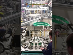 สายการประกอบชิ้นส่วนเสา ABC ของ Huazhuo Group Auto รวมถึงการครอบคลุม การเชื่อมด้วยคลื่นเสียงความถี่สูง และการใส่คลิป